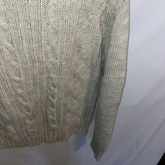 J.C. Penney Women’s Pullover Sweater Size Large Beige Cable Knit Going Out Party - Picture 7 of 12